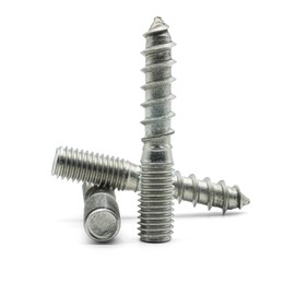 Hippo Hardware M12 (12mm X 120mm) Dowel Screws Wood to Metal Dual Thread Hanger Bolts A2 Stainless Steel (Pack of 5)