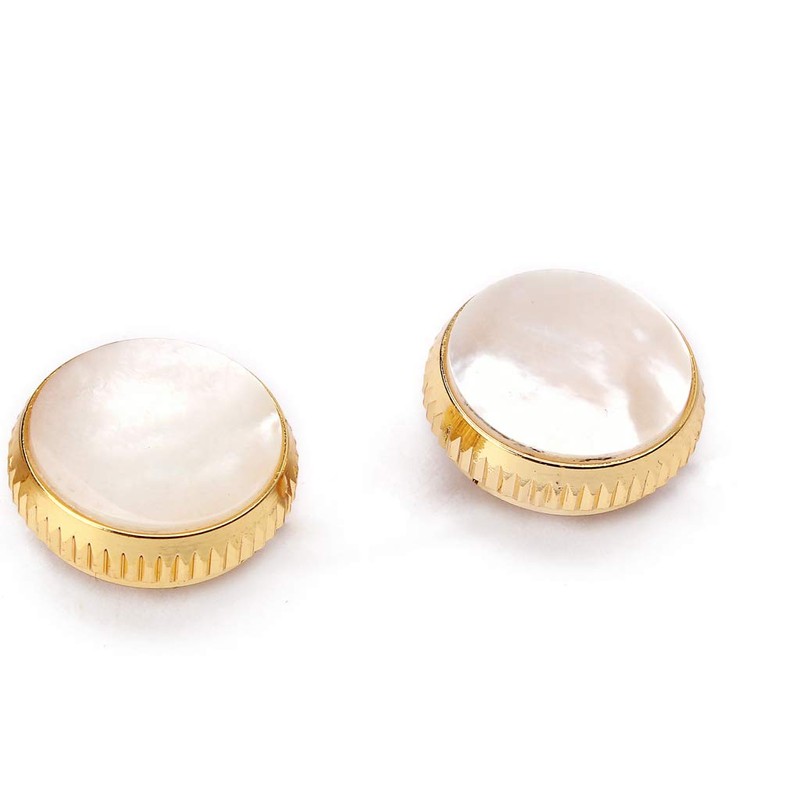 Alnicov Gold Plated White Shell Inlays Trumpet Finger Buttons for