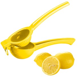 Rosenstein & Söhne Metal Lemon Squeezer, Manual Hand Juicer, 7 cm Diameter, Yellow