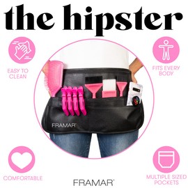 FRAMAR Hipster Salon Belt – Hairstylist Waist Belt with Shears Pouch, Professional Hair Stylist & Makeup Brush Belt