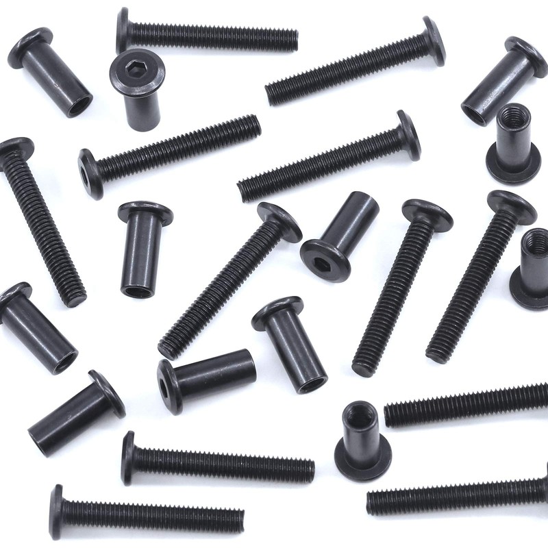 Mardatt 12Sets M6x40mm Black Hex Socket Cap Bolts and Barrel