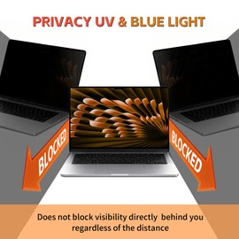 Juvraixo Magnetic Privacy Screen Protector for Macbook Air 13.6/13 Inch (2022-2025, M2, M3, M4), Matte Removable Private Anti Blue Light Glare for 13.6inch Mac Laptop Computer