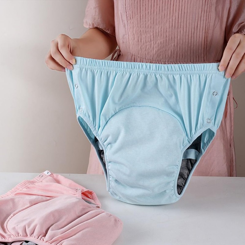 Women's Leak Proof Care Briefs, Cotton Reusable Incontinence Pants, Post