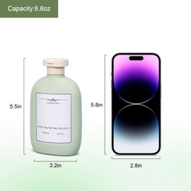 UMETASS 8.8 oz Plastic Travel Shampoo Bottles, Empty Plastic Squeeze Bottles with Flip Cap for Toiletries, Leakage-proof Travel Shampoo and Conditioner Bottles