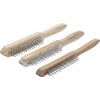Kraftmann 85815 Wire Brush Set 3-Piece Wooden Handle 2-3-4 Rows