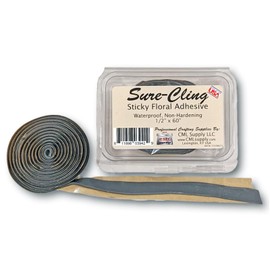 CML Supply Sure-Cling Floral Adhesive Putty, Waterproof, Non-Hardening 5-ft roll, Made in USA