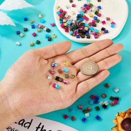 180Pcs 5mm Tila Beads Glass Seed Beads 9 Colors Spray Painted Square Beads 2 Hole Tile Carrier Beads Kit for DIY Crafts Bracelets Jewelry Making Supplies