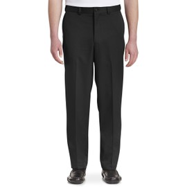 Oak Hill by DXL Men's Big and Tall Microfiber Waist-Relaxer Pants Black 42 x 30