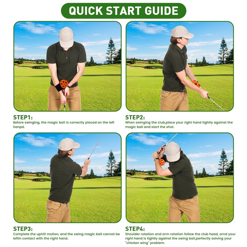 FINGER TEN Golf Swing Trainer Impact Smart Ball with Adjustable