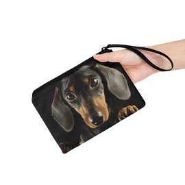 Kuiaobaty Black Fashion Wallet Dachshund Dog Print Casual Coin Purse Women 3D Animals Design Clutch Bag Girl Change Bag