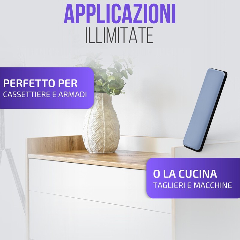 Filzada® 8x Piedini per Mobili Autoadesivi Teflon 70x19 mm -