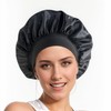 JZK 2Pcs soft satin bonnet, Silk hair wrap, Elastic women