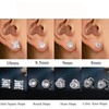 Sanfenly 4 Pairs Sterling Silver CZ Stud Earrings for Women