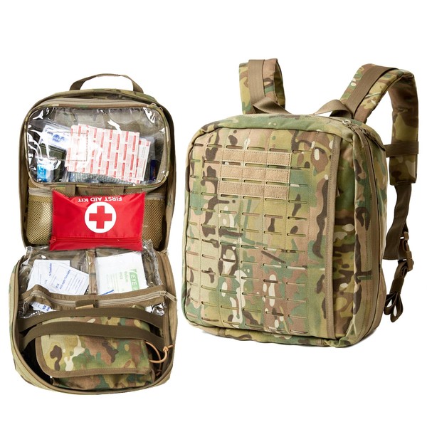 MT All Purpose Military EMT Individual First Aid Kits (IFAK) Backpack System, for Home or Outdoor Survival Emergency