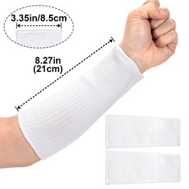 ANCIRS 21cm Cut Resistant Arm Sleeves, Dog Bite Safety, Gardening Sleeves for Thin Skin and Sun Exposure, Protective Forearm Covers for Kitchen (White, 1 Pair)