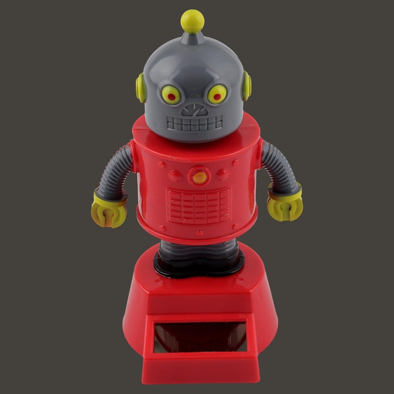 Freak Scene Dashboard Wobble Figure Robot Red Grey Solar Bot