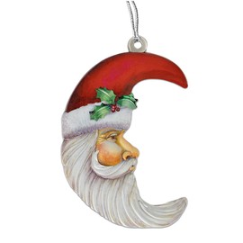 Indiana Metal Craft Moon Shaped Santa Christmas Ornament Gallery Print Made in The USA