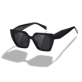 kimorn Sunglasses Womens and Men Trendy Retro Trendy Sun Glasses K1354 (Black)