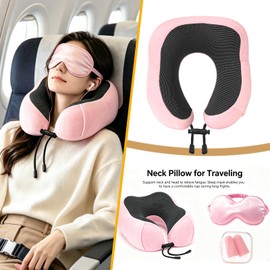Rainhonor Travel Gifts for Women，Long Flight Essentials，Traveling Essentials for Women，International Travel Items Inclue Blanket with Bag，Neck Pillow，Makeup Storage Bag，Etc