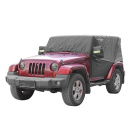 CheroCar for Jeep Car Cover Weatherproof Car Cover Protect from Snow Rain Hail Sunshine fit for Jeep Wrangler JL JK