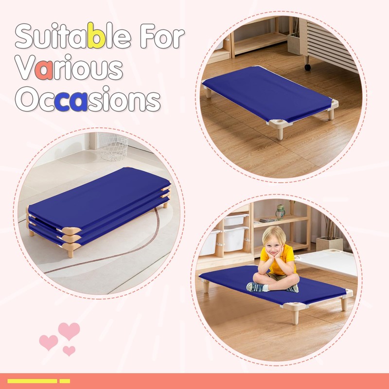 2 Pcs Daycare Cot Sheets, 23" X 51", Blue Toddler