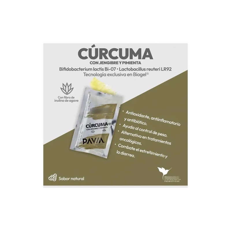 Probióticos Pavia, Cúrcuma Y Preb.: B. Lactis Y L. Reuteri