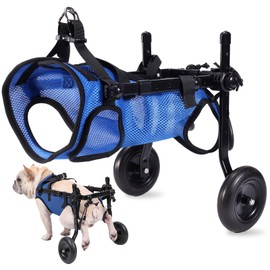Dog Wheelchair for Hind Legs, Support Healing, Dog Pram / Wheelchair for Injured, Disabled, Paralytic or Hind Legs Weak Pets (Blue, S)