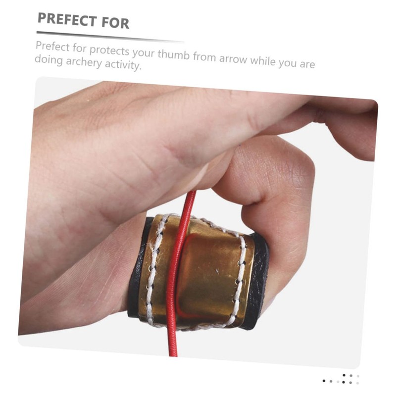 NOLITOY Finger Guard Thumb Protector Leather Shooting Sleeve for Arrow