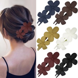6 Pcs Matte French Flower Hair Clip Fashion Non-slip Claw Clip Clamps Grab All Hairstyles Elegant Hair Accessories Women Girls Party Decoration Wedding