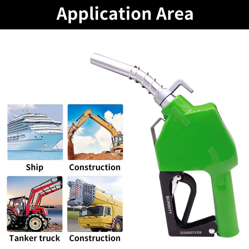 BORRITT Green 3/4" Inch NPT Automatic Shut-Off Fuel Nozzle With