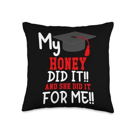 My HONEY Did It Graduation Shirt of Kids Nurse Graduation Throw Pillow