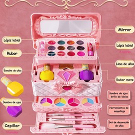 Juego De Maquillaje Lavable Real Sets De Belleza Para Niños Xtellar rosa