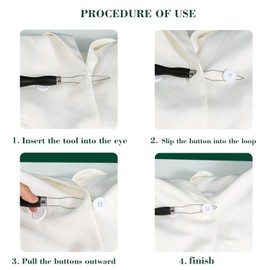 HIXNUG 2 Pieces Button Hooks Black Wooden Handle Button Helper Portable One Hand Buttons Aids Wire Loop Pull Button Assist Device for Men Women Elderly