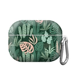 AKMASK Compatible with Airpod pro 2nd/1st Generation Case Cover with Keychain Cute Pattern Hard & Anti Slip Cover for Men Women & Girls (Tropical Leaves)