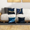 HOSTECCO Blue and Gold Throw Pillow Covers Set of 4