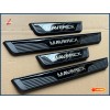 Protector de escalones de panel de cubierta de alféizar de puerta negro 4 piezas para accesorios Maverick