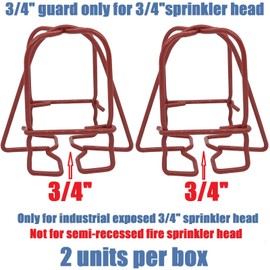 Happy Tree (2 Pack) 3/4" IPS Red Fire Sprinkler Head Guard for Pendent & Upright & Horizontal Sidewall Head - Double Hook