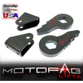 MotoFabLifts TKGM2500-WSE 1-3 inch Leveling lift kit that is compatible with Chevy Silverado Sierra GMC 2500HD 3500HD with shock extenders