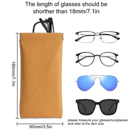 Lucgifou 3 Pack Soft Glasses Case for Women and men, Portable Squeeze Top Glasses Case Soft, Waterproof Glasses Pouch Sunglasses Pouch