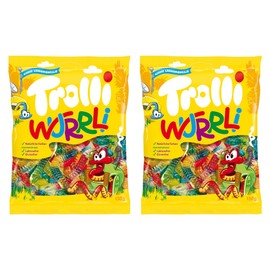 Trolli Wurrli Gummy Sweet Worms, 6 Irresistible Gummy Fruity Flavours, 150g - 2x Share Bags