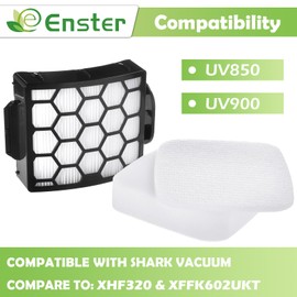 UV850 UV900 Filter Replacement for Shark Performance Lift Away DuoClean UV850 UV900 LA492 LA490 Upright Vacuum, 1 HEPA Filters and 2 Foam & Felt Filters, Compare to Part #XHF320 & XFFK602UKT