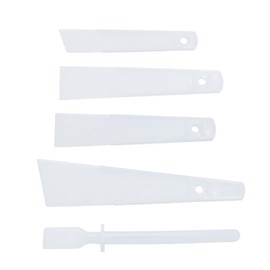 DraCra 5 Pack Glue Spreader Plastic Glue Smear Plate Scraper Sticks Applicator Tool for Leatherwork Woodwork Handmade DIY Leather Spreads Burnishing Gum Art Craft Project