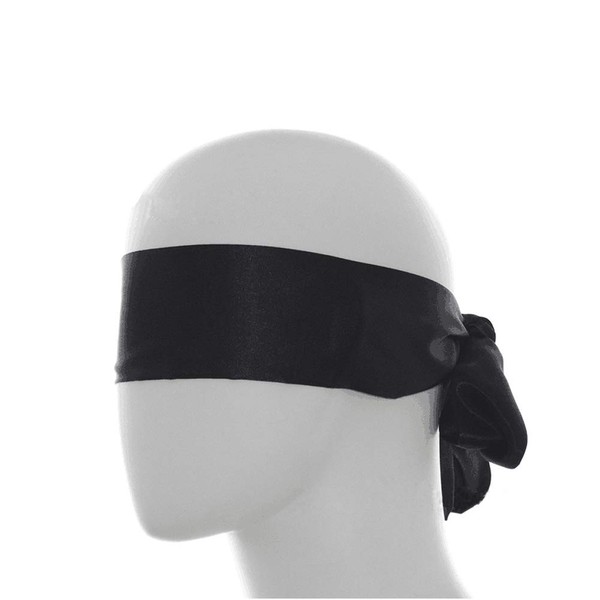1PCS Black Lacquer Eyeshade Long Slim Ribbon Thin Blindfold Health