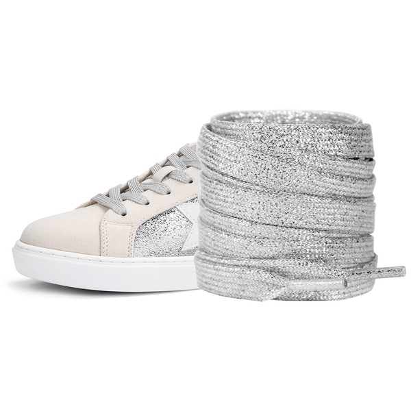 UamGlsob Glitter Metallic Shoe Laces for Golden Goose Sneakers, 8mm