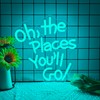 Allball Oh The Places You'll Go Neon Sign, Ice Blue