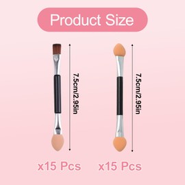 30 Pcs Double Head Eyeshadow Brushes, Soft Sponge Tipped Applicators for Professional Eye Makeup, Compact Makeup Tools for Women and Girls, Dual-Sided Eyeshadow Applicators for Smooth Application