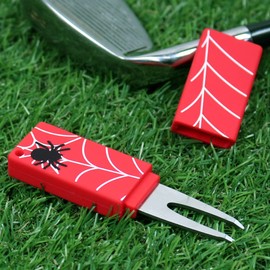 Golf Divot Repair Tool Divot Tools for Men Women Golfer Repairing The Golf Green (Red spider)