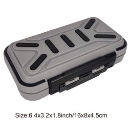 Aventik Waterproof Fishing Tackle Box Lures Hooks Bait Storage Case Trays Accessory Boxes Thicker Plastic Hooks Organizer for Vest Casting Fly Fishing 6.4x3.2x1.8inch(Grey)