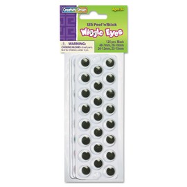 Creativity Street - AC3438-02 Peel and Stick Wiggle Eyes, Assorted Sizes, Black on White, Set of 137