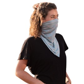 UPF 30+ V Neck Gaiter for Women and Girls, Best Neck and Chest Sun Protection for Outdoor Activities and Sports, Original Horse Design, Light Green